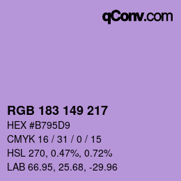 Color code: RGB 183 149 217 | qconv.com