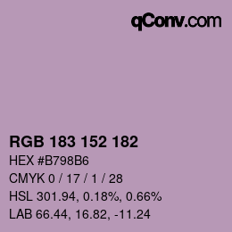 Color code: RGB 183 152 182 | qconv.com