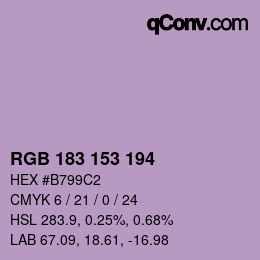 Farbcode: RGB 183 153 194 | qconv.com
