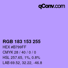 Color code: RGB 183 153 255 | qconv.com