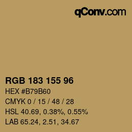 カラーコード: RGB 183 155 96 | qconv.com