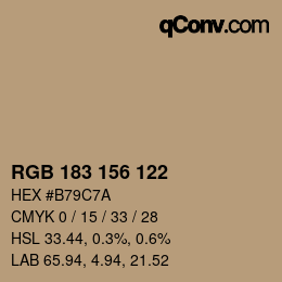 Farbcode: RGB 183 156 122 | qconv.com
