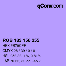 Color code: RGB 183 156 255 | qconv.com