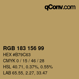 Farbcode: RGB 183 156 99 | qconv.com