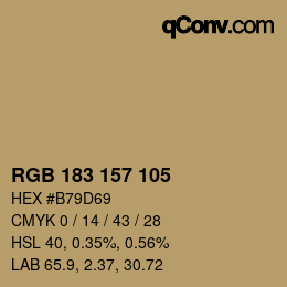 Farbcode: RGB 183 157 105 | qconv.com