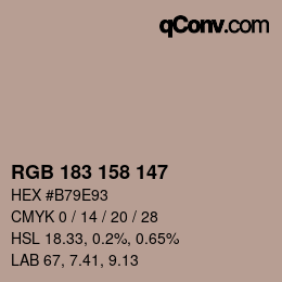 カラーコード: RGB 183 158 147 | qconv.com