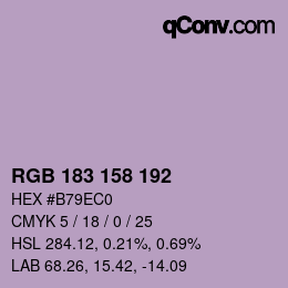 Color code: RGB 183 158 192 | qconv.com