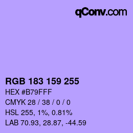 Color code: RGB 183 159 255 | qconv.com