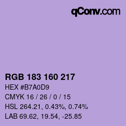 Color code: RGB 183 160 217 | qconv.com