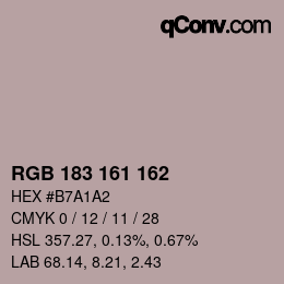 Color code: RGB 183 161 162 | qconv.com