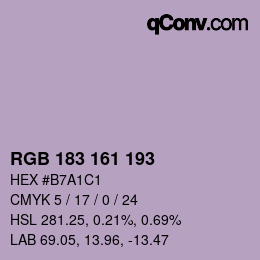 颜色代码: RGB 183 161 193 | qconv.com