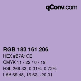 Color code: RGB 183 161 206 | qconv.com