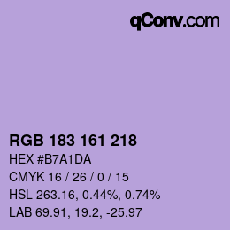 Color code: RGB 183 161 218 | qconv.com