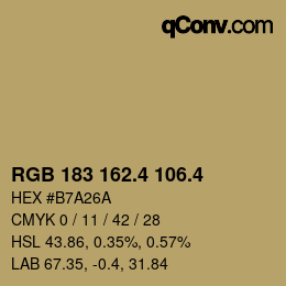カラーコード: RGB 183 162.4 106.4 | qconv.com