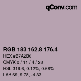 カラーコード: RGB 183 162.8 176.4 | qconv.com