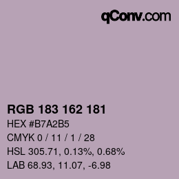 Color code: RGB 183 162 181 | qconv.com