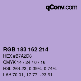 Color code: RGB 183 162 214 | qconv.com