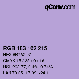 Color code: RGB 183 162 215 | qconv.com