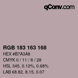 Color code: RGB 183 163 168 | qconv.com