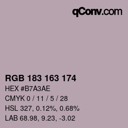 Color code: RGB 183 163 174 | qconv.com