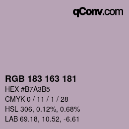 Color code: RGB 183 163 181 | qconv.com