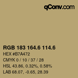 カラーコード: RGB 183 164.6 114.6 | qconv.com