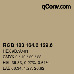 カラーコード: RGB 183 164.6 129.6 | qconv.com
