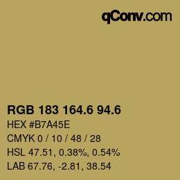 カラーコード: RGB 183 164.6 94.6 | qconv.com
