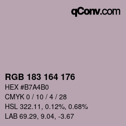 Código de color: RGB 183 164 176 | qconv.com