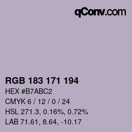 Código de color: RGB 183 171 194 | qconv.com