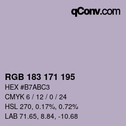 カラーコード: RGB 183 171 195 | qconv.com