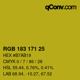 カラーコード: RGB 183 171 25 | qconv.com