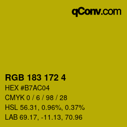 カラーコード: RGB 183 172 4 | qconv.com