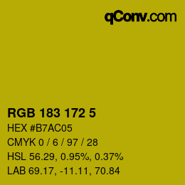 カラーコード: RGB 183 172 5 | qconv.com