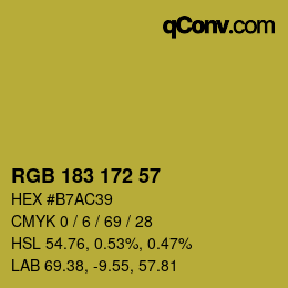 カラーコード: RGB 183 172 57 | qconv.com