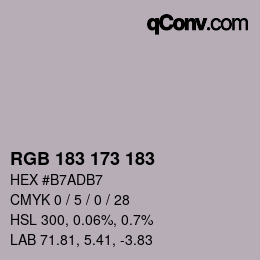 Farbcode: RGB 183 173 183 | qconv.com