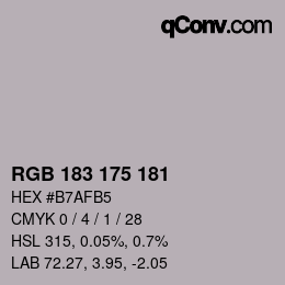Color code: RGB 183 175 181 | qconv.com