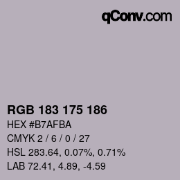 Color code: RGB 183 175 186 | qconv.com
