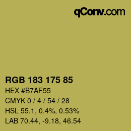 Code couleur: RGB 183 175 85 | qconv.com
