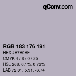 颜色代码: RGB 183 176 191 | qconv.com