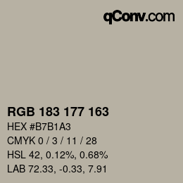Code couleur: RGB 183 177 163 | qconv.com