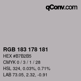 Farbcode: RGB 183 178 181 | qconv.com
