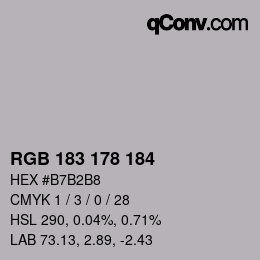 颜色代码: RGB 183 178 184 | qconv.com
