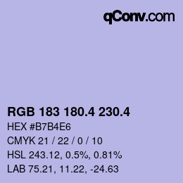 カラーコード: RGB 183 180.4 230.4 | qconv.com