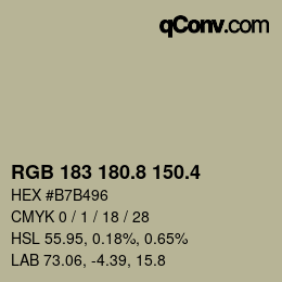 カラーコード: RGB 183 180.8 150.4 | qconv.com