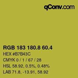 カラーコード: RGB 183 180.8 60.4 | qconv.com