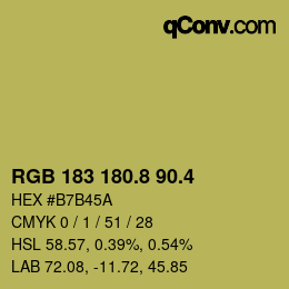 カラーコード: RGB 183 180.8 90.4 | qconv.com