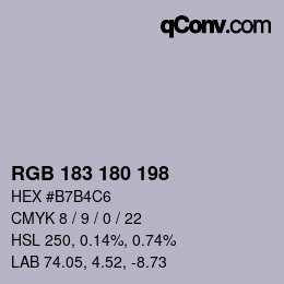 Código de color: RGB 183 180 198 | qconv.com