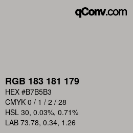 Color code: RGB 183 181 179 | qconv.com