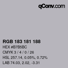 Farbcode: RGB 183 181 188 | qconv.com